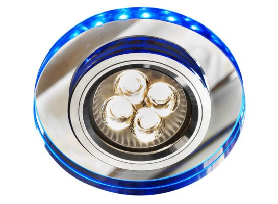 Oprawa stropowa SS-23 GU10 50 W+SMD 2,1 W niebieski/chrom