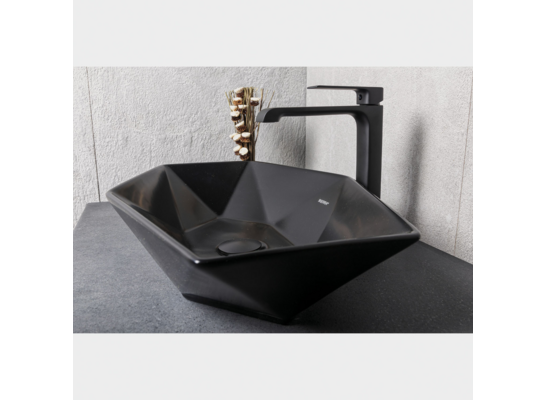 Bateria umywalkowa wysoka jednouchwytowa czarny mat MAROKO 27 BL Loge