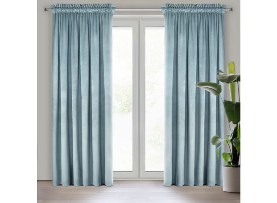 Zasłona na taśmie marszczącej ROSA 140 x 270 cm turkusowy