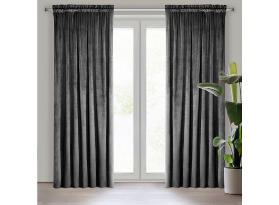 Zasłona na taśmie marszczącej ROSA 140 x 270 cm czarny