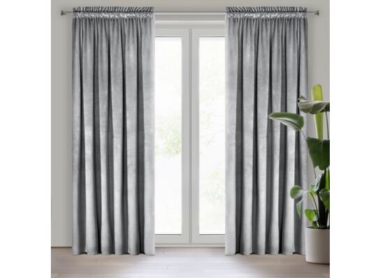 Zasłona na taśmie marszczącej ROSA 140 x 270 cm srebrny