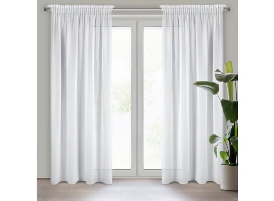 Firana na taśmie marszczącej DALIA 140 x 270 cm biały