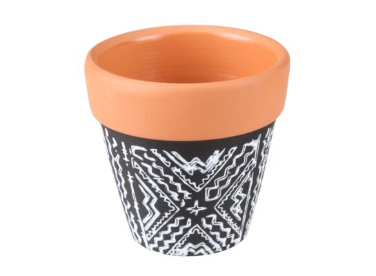 Osłonka ALVAR terrakot 8 x 8 x 8 cm czarno-biały