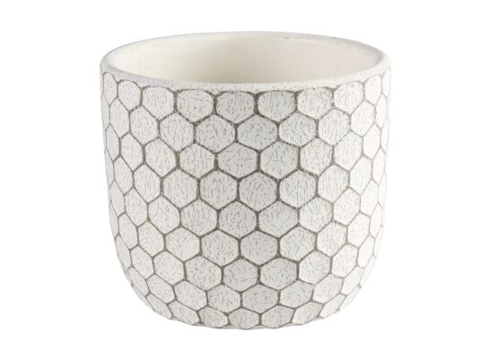 Osłonka CALLE terrakota 14 x 14 x 12 cm biało-beżowy