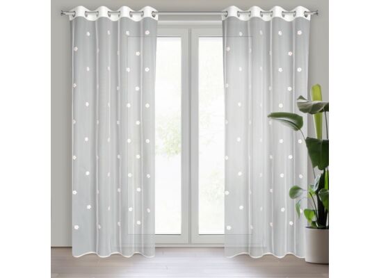 Firana na przelotkach ELSA 140 x 250 cm biały