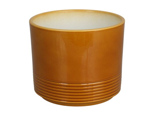 Osłonka ceramiczna CYLINDER RILLE 992 14 cm miodowy lazur