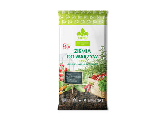 Ziemia BIO do warzyw i ziół 15 l KRONEN