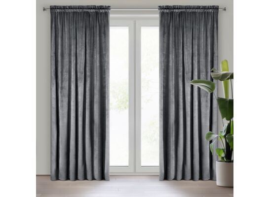 Zasłona na taśmie marszczącej ROSA 140 x 270 cm grafitowy