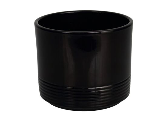 Osłonka ceramiczna CYLINDER RILLE 992 14 cm czarna
