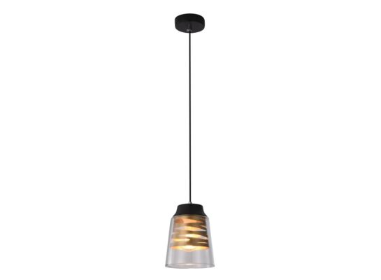Lampa wisząca FRESNO czarny 1 x 60 W E27 klosz transparentny