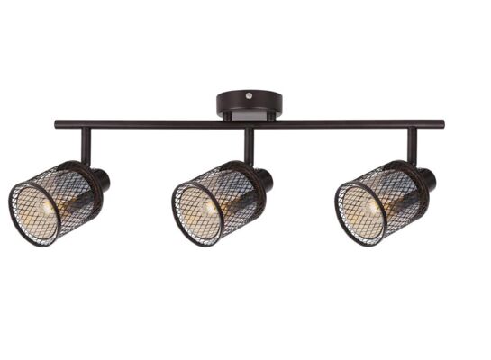 Lampa sufitowa CANABERA kawowe złoto 3 x 40 W E14 klosz bursztynowy
