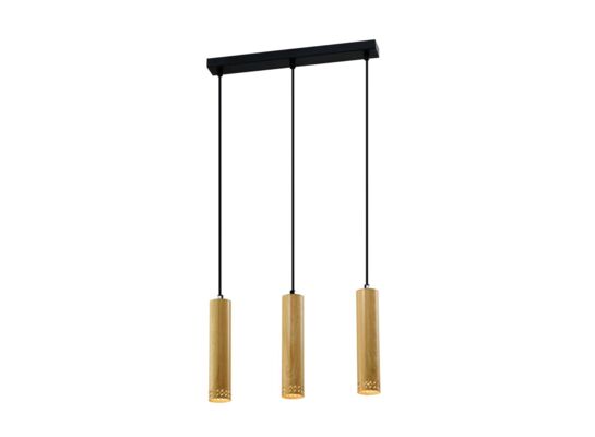 Lampa wisząca TUBO czarny 3 x 50 W GU10 klosz 25 cm złoty