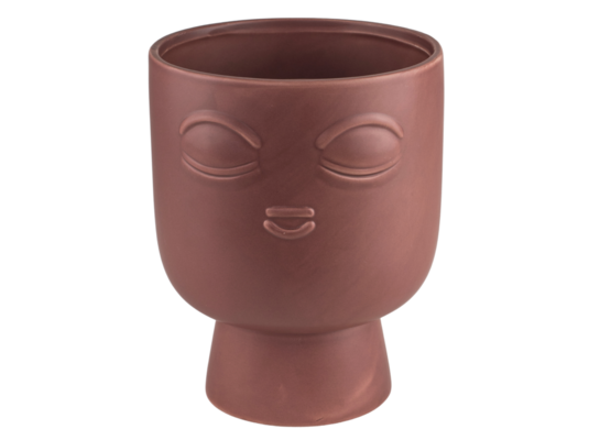 Osłonka ceramiczna FACE na nóżce bordowa 13 cm DHG