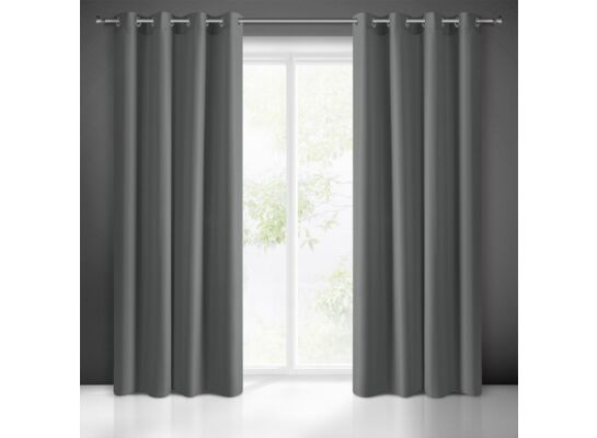 Zasłona gotowa na przelotkach RITA 250 x 140 cm grafitowy