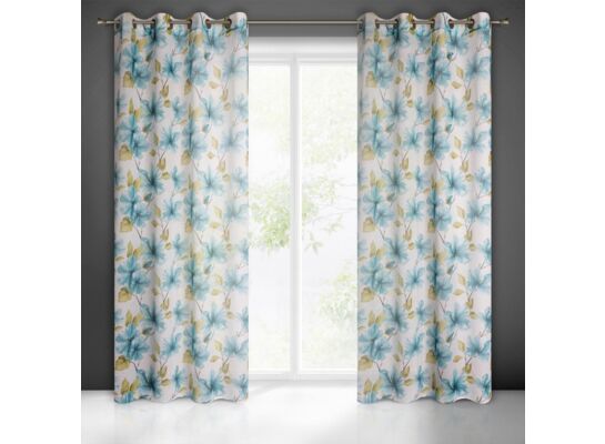 Firana gotowa na przelotkach SOFIA 250 x 140 cm biało-niebieski