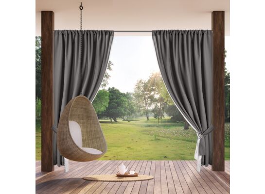 Zasłona gotowa z tunelem GARDEN 200 x 155 cm stalowy