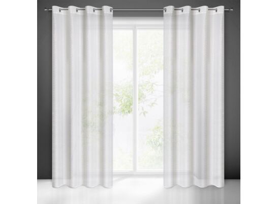 Firana gotowa na przelotkach SIBEL 250 x 140 cm biały