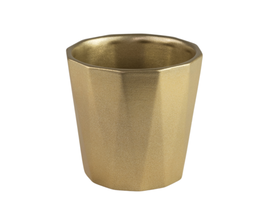 Osłonka ceramiczna FLORES złota 10,5 cm DHG