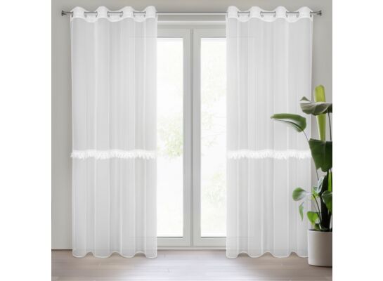 Firana gotowa na przelotkach SYLVI 260 x 140 cm biały