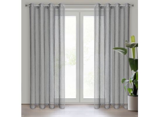 Firana gotowa na przelotkach AIDEN 250 x 140 cm srebrny