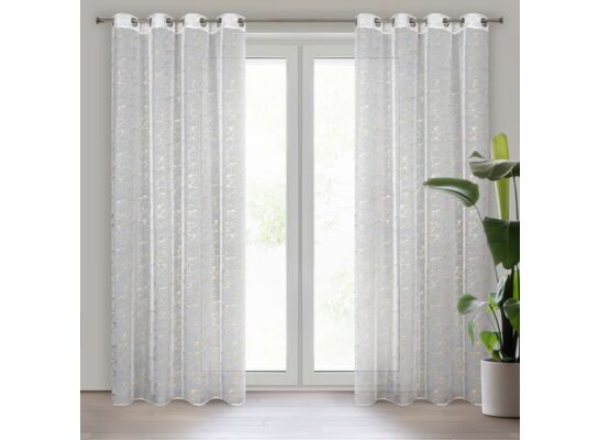 Firana gotowa na przelotkach REVA 250 x 140 cm szampański
