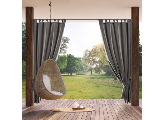 Zasłona gotowa na szelkach GARDEN 240 x 155 cm stalowy