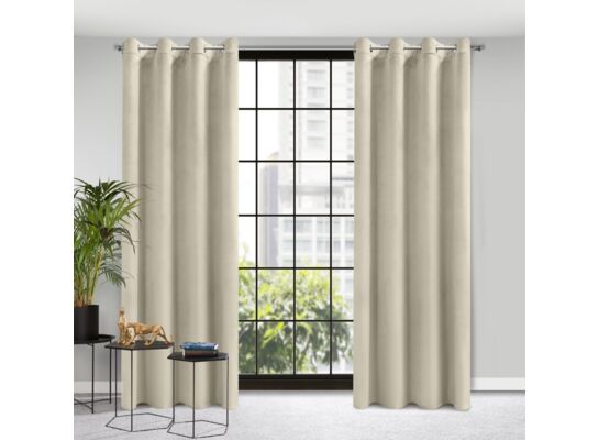Zasłona gotowa na przelotkach ROSA 250 x 140 cm beżowy