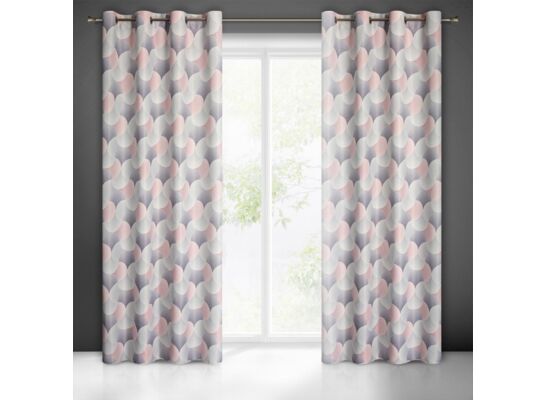 Zasłona gotowa na przelotkach ASETA 250 x 140 cm szaro-różowy