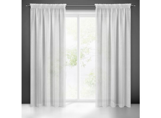 Firana gotowa na taśmie marszczącej LOARA 270 x 140 cm biały