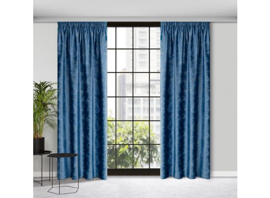 Zasłona gotowa na taśmie marszczącej ADRIA 270 x 140 cm niebieski