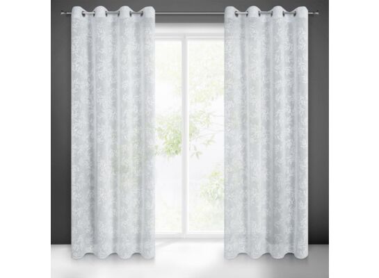 Zasłona gotowa na przelotkach AMBER 250 x 140 cm szary