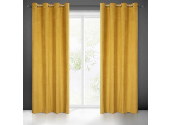 Zasłona gotowa na przelotkach LILI 250 x 140 cm miodowy