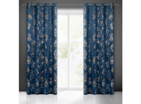 Zasłona gotowa na przelotkach GLORIA 250 x 140 cm granatowy