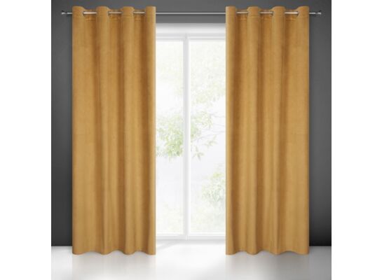Zasłona gotowa na przelotkach LILI 250 x 140 cm żółty