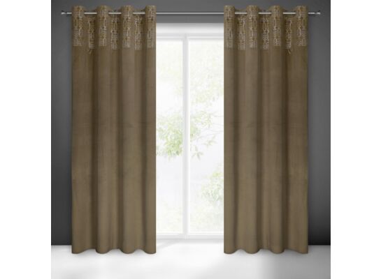 Zasłona gotowa na przelotkach LIZA 250 x 140 cm beżowy