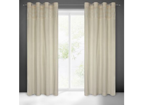 Zasłona gotowa na przelotkach LIZA 250 x 140 cm kremowy