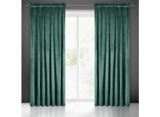 Zasłona gotowa na taśmie marszczącej PIERRE 300 x 140 cm ciemnoturkusowy