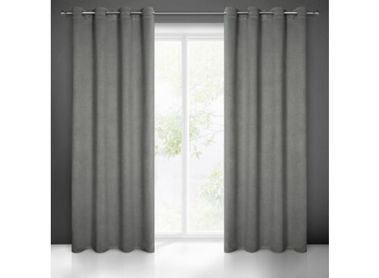 Zasłona gotowa na przelotkach CARLO 250 x 135 cm szary