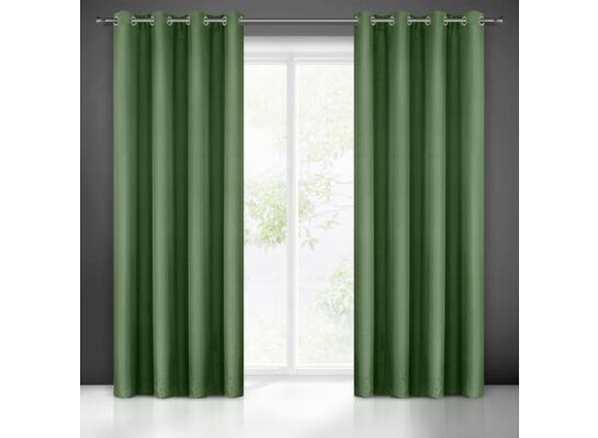 Zasłona gotowa na przelotkach RITA 250 x 140 cm ciemnozielony