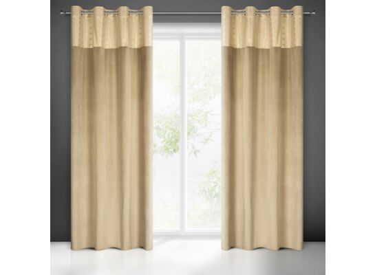 Zasłona gotowa na przelotkach ELEN 250 x 140 cm beżowy
