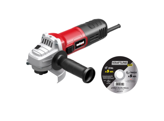 Szlifierka kątowa 125 mm 900 W NUTOOL RED oraz 10 tarcz GRATIS