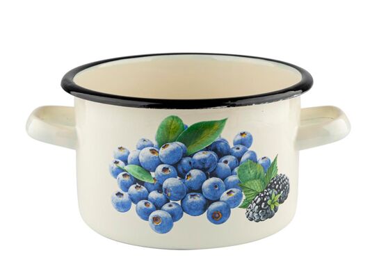 Garnek emaliowany prosty BORÓWKA 16 cm 2 l UA