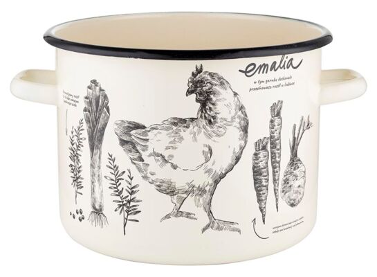 Garnek emaliowany prosty ROSÓŁ 22 cm 6,4 l UA