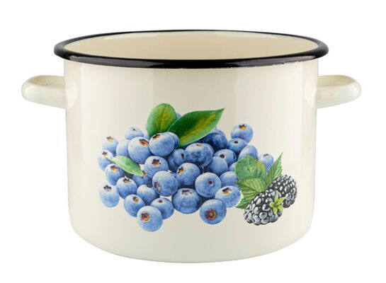 Garnek emaliowany prosty BORÓWKA 22 cm 6 l UA