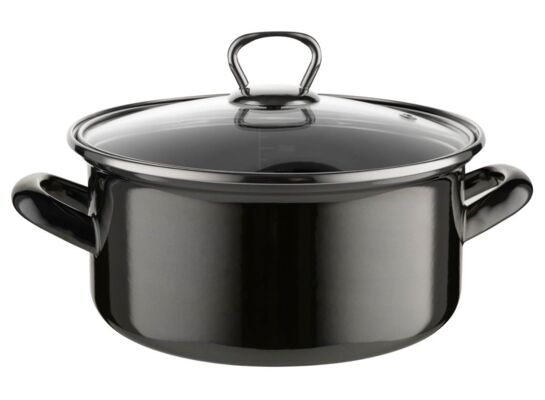 Garnek emaliowany prosty niski METALICO pokrywka 20 cm 2,9 l