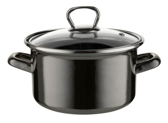 Garnek emaliowany prosty METALICO pokrywka 16 cm 1,9 l