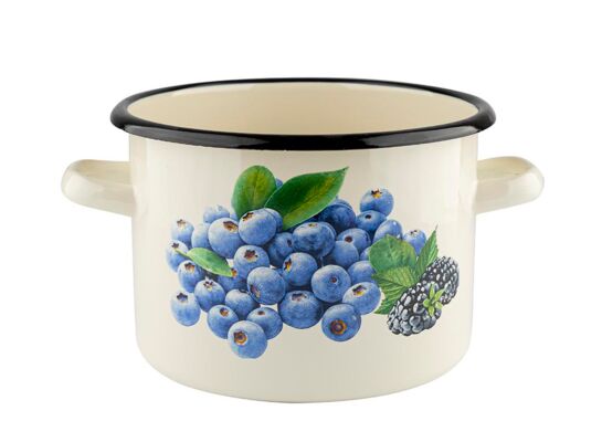 Garnek emaliowany prosty BORÓWKA 18 cm 3,2 l UA