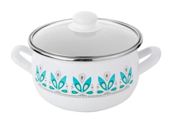 Garnek emaliowany pyza CAMELLIA pokrywka 20 cm 4,2 l