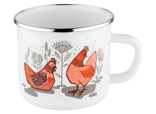 Kubek emaliowany prosty RUBINKA 12 cm 1,2 l