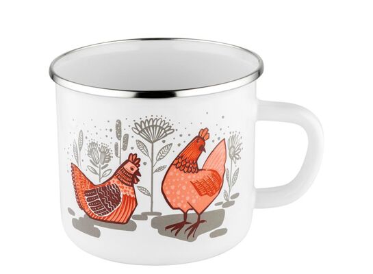 Kubek emaliowany prosty RUBINKA 9 cm 550 ml